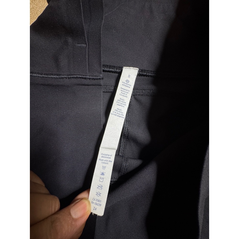Lululemon All The Right Places Crop II Black Leggings Mesh Pockets Size 8 2018 - Picture 7 of 8